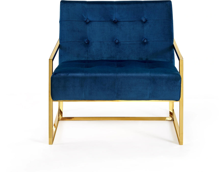 Pierre Navy Velvet Accent Chair