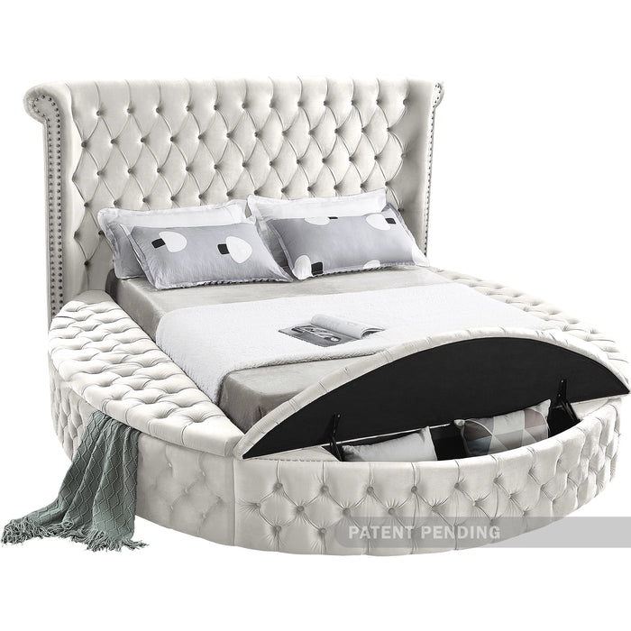 Luxus Cream Velvet King Bed (3 Boxes)
