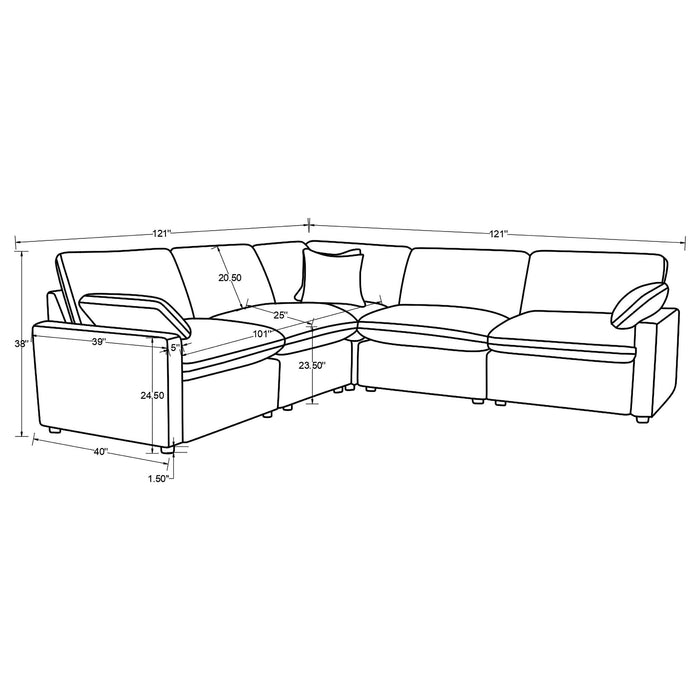 Collins Modular Power Reclining Sectional Sofa Set Grey