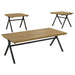 Colmar 3-piece Trestle Occasional Table Set Golden Oak and Gunmetal - Royal Furniture & Gifts (MI) - Multi Location