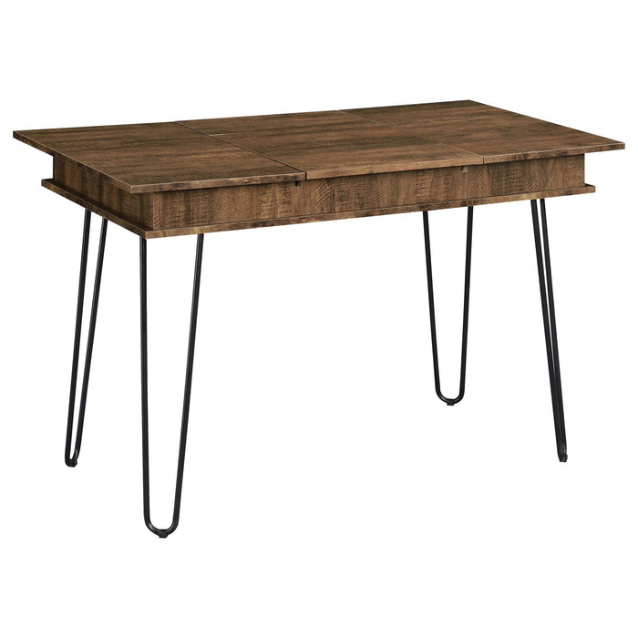 Sheeran Writing Desk with 4 Hidden Storages Rustic Amber - Royal Furniture & Gifts (MI) - Multi Location