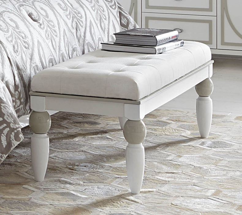 AICO Sky Tower Bedside Bench in White Cloud - Royal Furniture & Gifts (MI) - Multi Location
