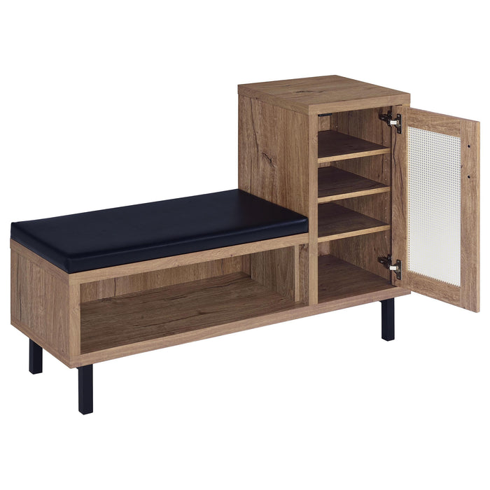 Teller 1-door Entryway Shoe Storage Cabinet Natural Oak - Royal Furniture & Gifts (MI) - Multi Location