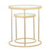 Maylin 2-piece Round Glass Top Nesting Tables Gold - Royal Furniture & Gifts (MI) - Multi Location
