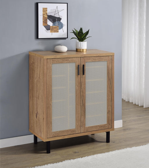 Teller 2-door Shoe Storage Cabinet Natural Oak - Royal Furniture & Gifts (MI) - Multi Location