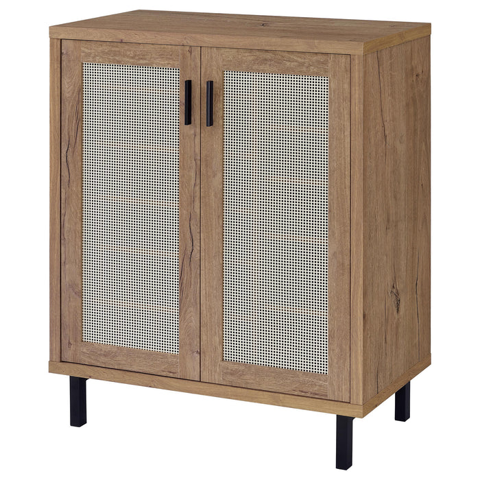 Teller 2-door Shoe Storage Cabinet Natural Oak - Royal Furniture & Gifts (MI) - Multi Location