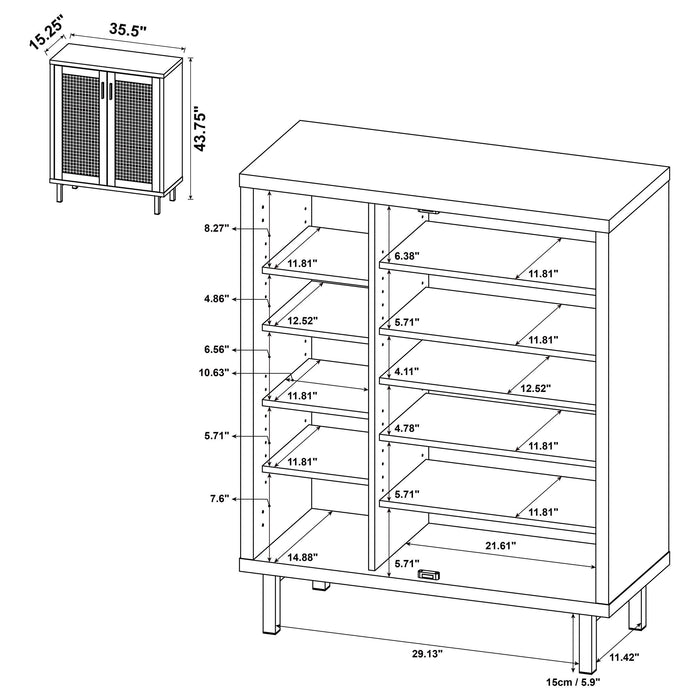 Teller 2-door Shoe Storage Cabinet Natural Oak - Royal Furniture & Gifts (MI) - Multi Location