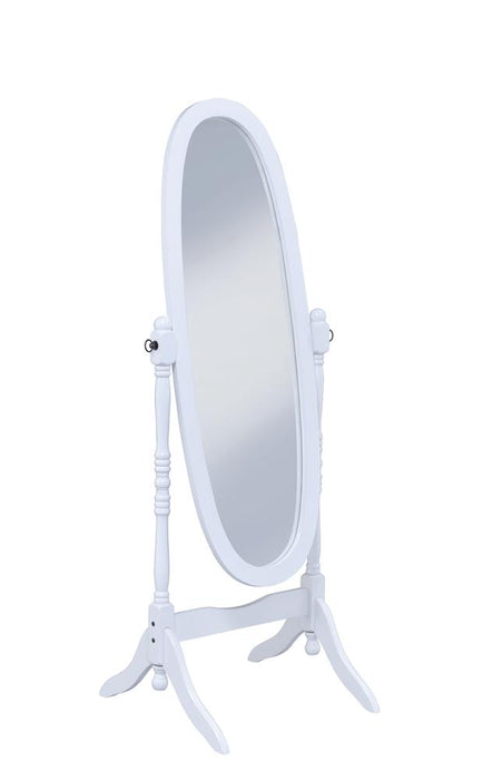 Foyet Oval Cheval Mirror White - Royal Furniture & Gifts (MI) - Multi Location