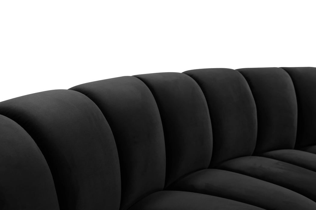Infinity Black Velvet 9pc. Modular Sectional