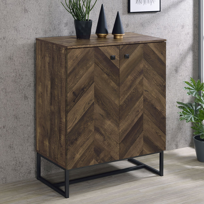 Carolyn 2-door Accent Cabinet Rustic Oak and Gunmetal - Royal Furniture & Gifts (MI) - Multi Location
