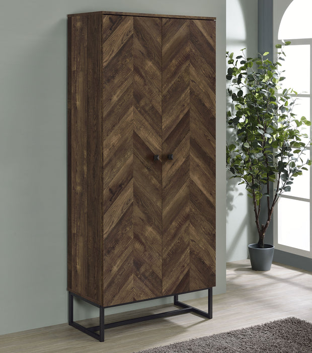 Carolyn 2-door Accent Cabinet Rustic Oak and Gunmetal - Royal Furniture & Gifts (MI) - Multi Location