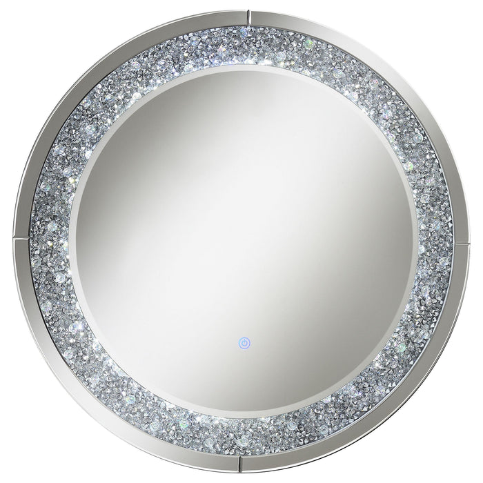 Lixue Round Wall Mirror with LED Lighting Silver - Royal Furniture & Gifts (MI) - Multi Location