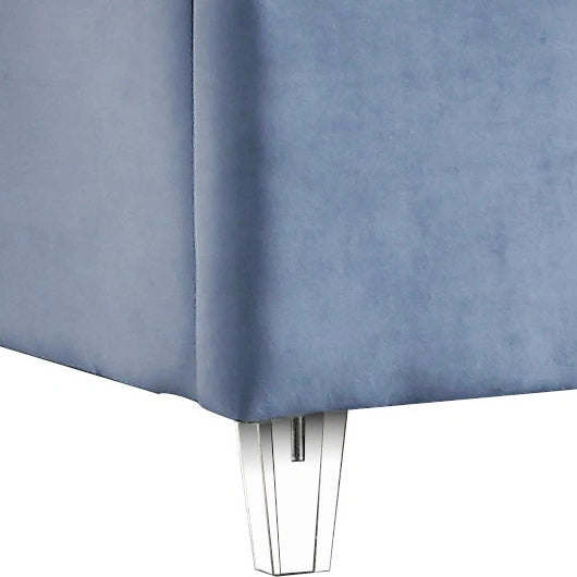 Candace Sky Blue Velvet Full Bed