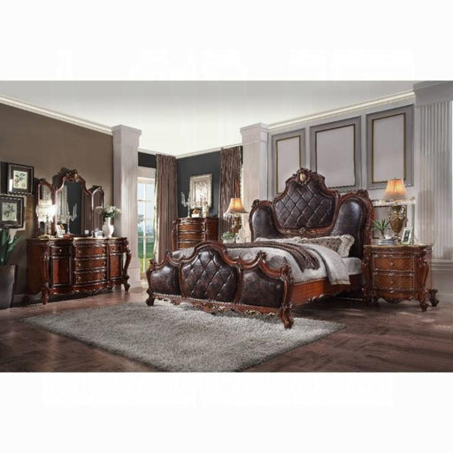 Picardy PU & Cherry Oak Queen Bed - Royal Furniture & Gifts (MI) - Multi Location