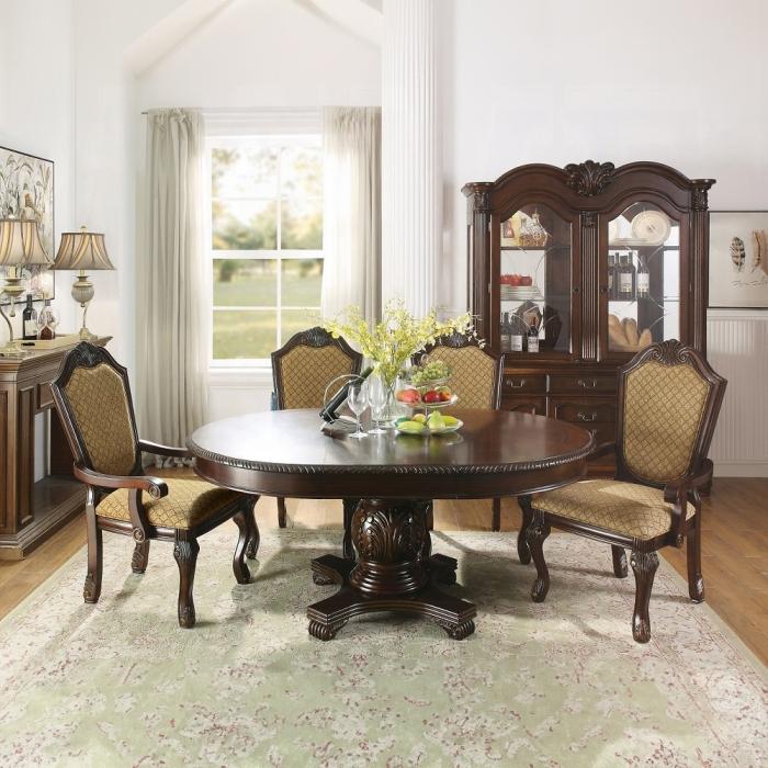 Chateau De Ville Fabric & Espresso Arm Chair - Royal Furniture & Gifts (MI) - Multi Location