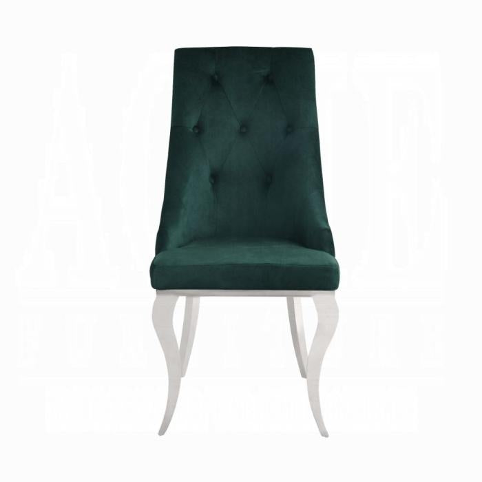 Dekel Green Fabric & Stainless Steel Side Chair - Royal Furniture & Gifts (MI) - Multi Location