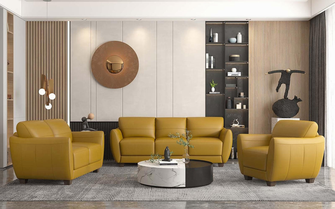 Valeria Mustard Leather Sofa - Royal Furniture & Gifts (MI) - Multi Location
