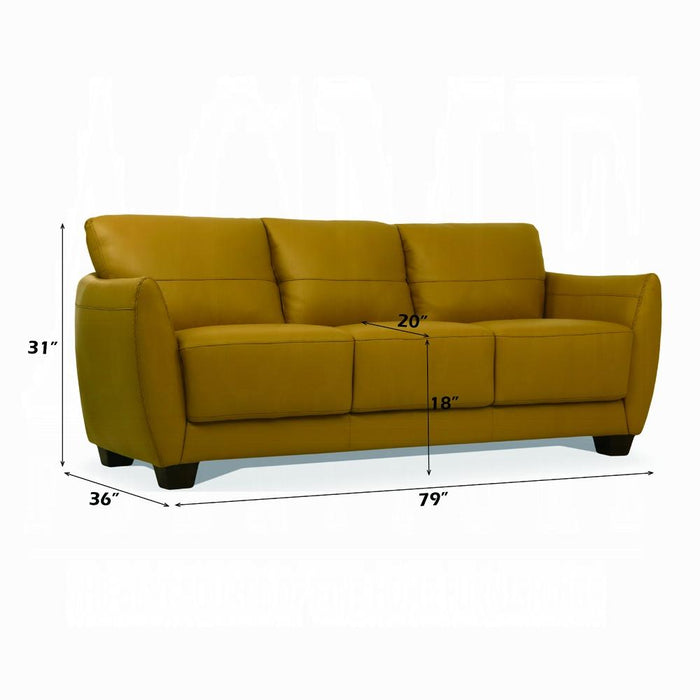 Valeria Mustard Leather Sofa - Royal Furniture & Gifts (MI) - Multi Location