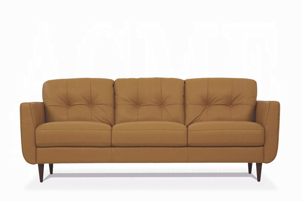 Radwan Camel Leather Sofa - Royal Furniture & Gifts (MI) - Multi Location