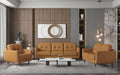 Radwan Camel Leather Loveseat - Royal Furniture & Gifts (MI) - Multi Location