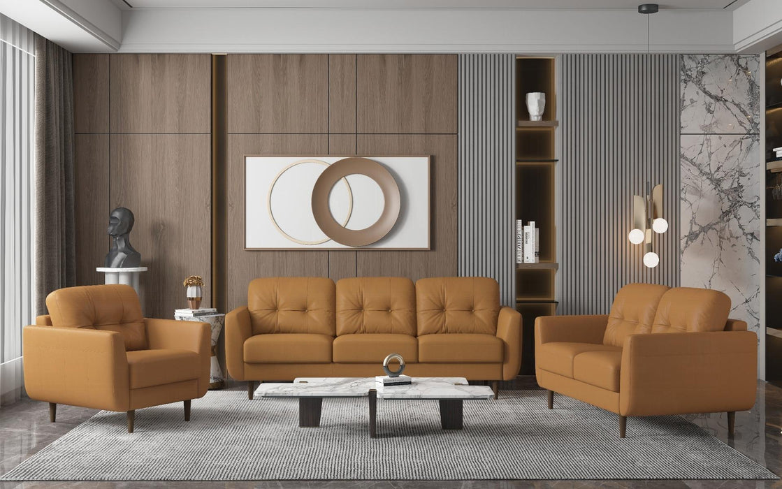Radwan Camel Leather Sofa - Royal Furniture & Gifts (MI) - Multi Location