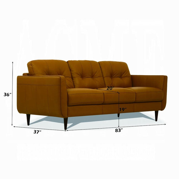 Radwan Camel Leather Sofa - Royal Furniture & Gifts (MI) - Multi Location