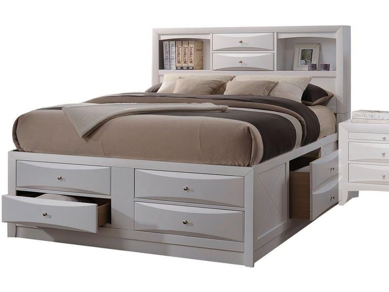 Acme Ireland King Storage Bed in White 21696EK - Royal Furniture & Gifts (MI) - Multi Location