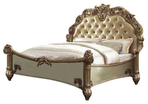 Acme Vendome Button Tufted Queen Bed in Gold Patina 23000Q - Royal Furniture & Gifts (MI) - Multi Location