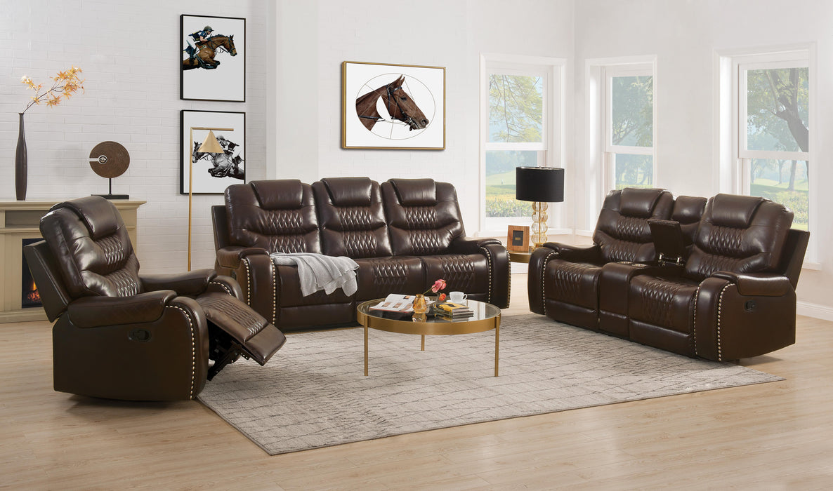 Braylon Brown PU Sofa (Motion) - Royal Furniture & Gifts (MI) - Multi Location