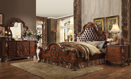 Dresden PU & Cherry Oak Eastern King Bed - Royal Furniture & Gifts (MI) - Multi Location