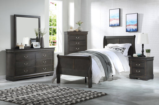 Louis Philippe Dark Gray Twin Bed - Royal Furniture & Gifts (MI) - Multi Location