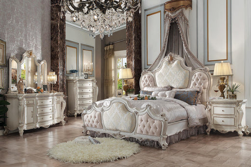Picardy Fabric & Antique Pearl Queen Bed - Royal Furniture & Gifts (MI) - Multi Location