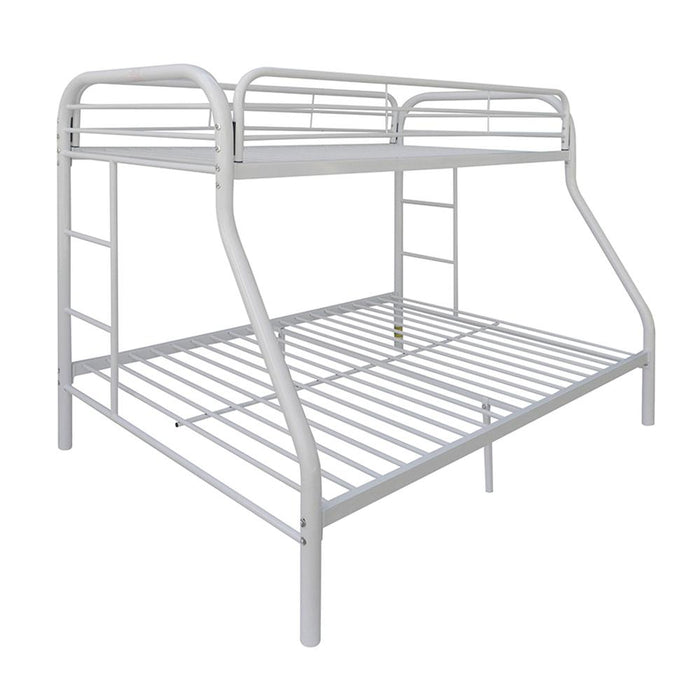 Tritan White Bunk Bed (Twin/Full) - Royal Furniture & Gifts (MI) - Multi Location