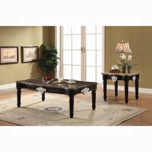 Ernestine Marble & Black Coffee Table - Royal Furniture & Gifts (MI) - Multi Location