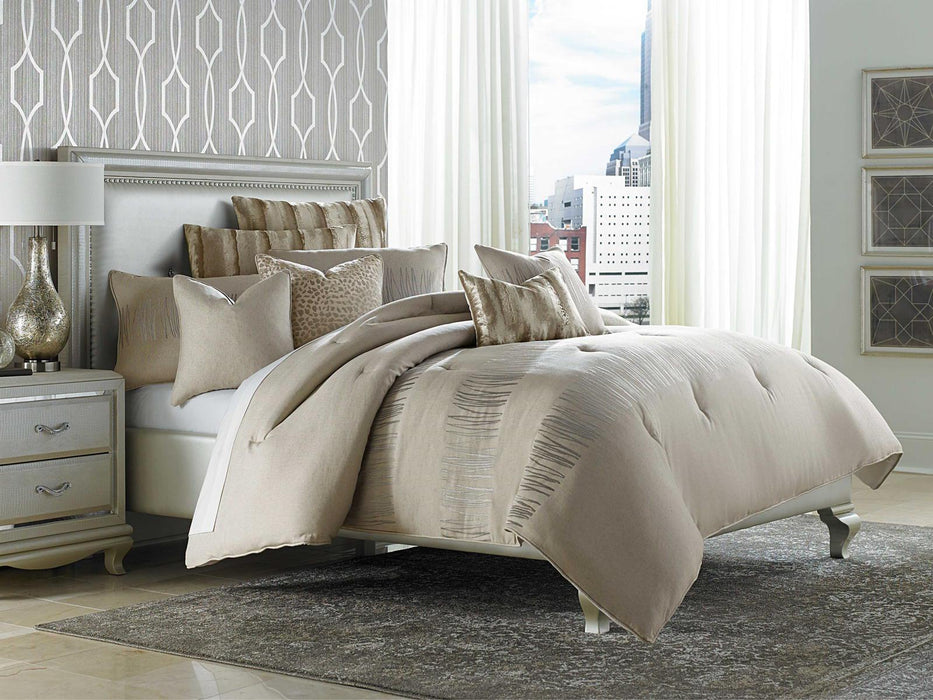 Captiva 9-pc Queen Comforter Set in Neutral - Royal Furniture & Gifts (MI) - Multi Location