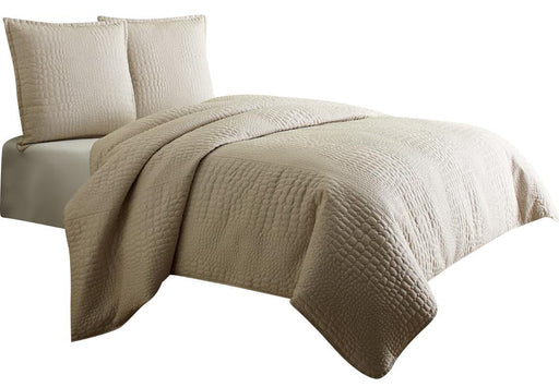 Dash 3-pc Queen Coverlet Set in Natural - Royal Furniture & Gifts (MI) - Multi Location