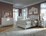 Hollywood Loft Upholstered Nightstand in Frost - Royal Furniture & Gifts (MI) - Multi Location