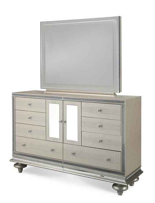 Hollywood Swank Upholstered Dresser in Crystal Croc - Royal Furniture & Gifts (MI) - Multi Location