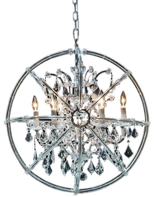 Lighting Pena 6 Light Chandelier in Clear and Chrome - Royal Furniture & Gifts (MI) - Multi Location