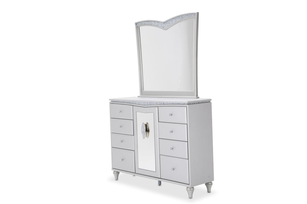 Melrose Plaza Wall Mirror in Dove - Royal Furniture & Gifts (MI) - Multi Location