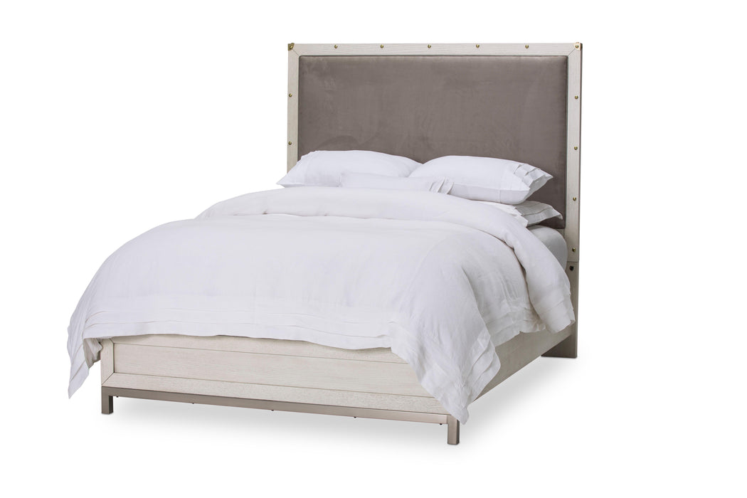 Menlo Station King Panel Bed w/ Fabric Insert in Eucalyptus - Royal Furniture & Gifts (MI) - Multi Location