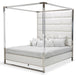State St King Metal Canopy Bed in Glossy White - Royal Furniture & Gifts (MI) - Multi Location
