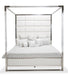 State St Queen Metal Canopy Bed in Glossy White - Royal Furniture & Gifts (MI) - Multi Location