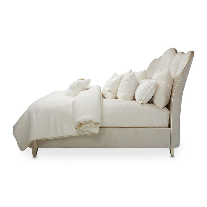 Villa Cherie Eastern King Channel Tufted Upholstered Bed in Caramel - Royal Furniture & Gifts (MI) - Multi Location