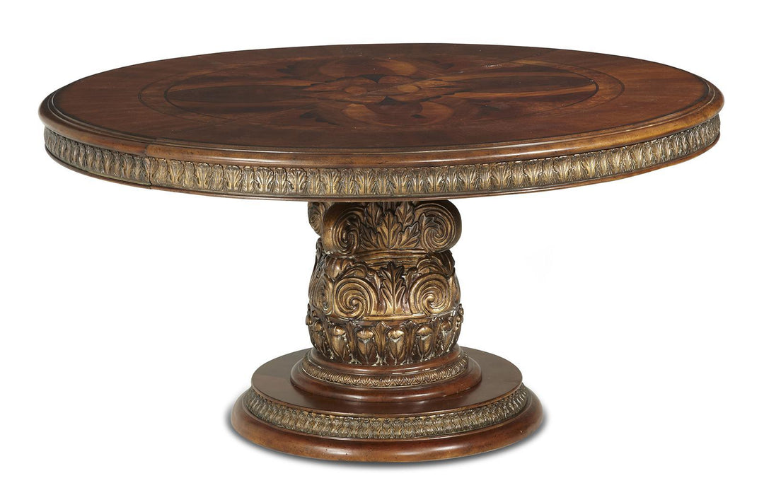 Villa Valencia Round Dining Table in Classic Chestnut 72001-55 - Royal Furniture & Gifts (MI) - Multi Location