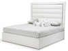 State St Queen Upholstered Panel Bed in Glossy White - Royal Furniture & Gifts (MI) - Multi Location