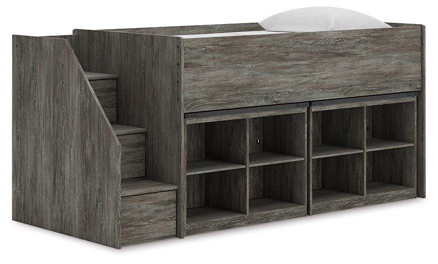 Frandern Loft Bed with Bookcase Storage - Royal Furniture & Gifts (MI) - Multi Location