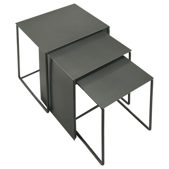 Imez 3-piece Rectangular Metal Nesting Table Grey - Royal Furniture & Gifts (MI) - Multi Location