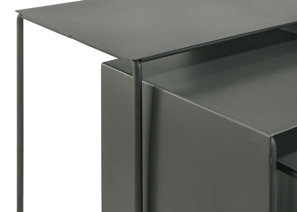 Imez 3-piece Rectangular Metal Nesting Table Grey - Royal Furniture & Gifts (MI) - Multi Location
