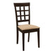 Gabriel Lattice Back Side Chairs Cappuccino and Tan (Set of 2) - Royal Furniture & Gifts (MI) - Multi Location